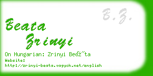 beata zrinyi business card